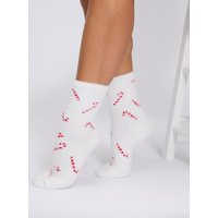 Candy cane fluffy ankle socks Mix OS