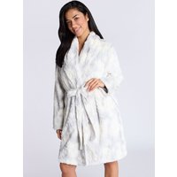 Fluffy ombre midi dressing gown Mix L