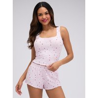 Floral ribbed short pyjama set Mix 06