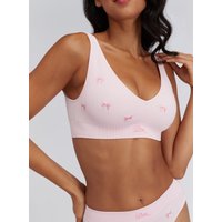 Bow embroidered seamless bralette Mix L