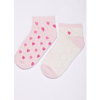 2 pack heart textured trainer socks Mix OS
