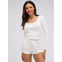 Floral ribbed short pyjama set Mix 08