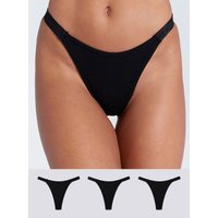 3 pack Amiee ribbed high leg thongs 06