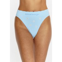 Ribbed seamless daisy embroidered thong Mix S