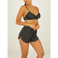 Heart print satin shorts Mix 06