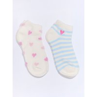2 pack heart striped trainer socks Mix OS