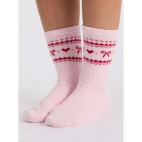 Fairisle textured knitted ankle socks Mix OS