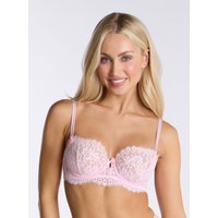 Serena sheer balconette bra Powder