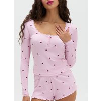 Heart ribbed short pyjama set Mix 08