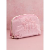 Beaded bow makeup bag OS