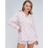 Cherry stripe cotton short pyjamas Mix 06