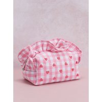 Gingham heart embroidered makeup bag Mix OS