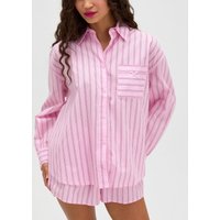 Striped oversized cotton short pyjama set Mix 06