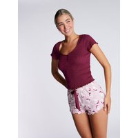 Santa pointelle cotton short pyjama set 08