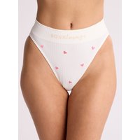 Ribbed seamless heart embroidered briefs Mix L