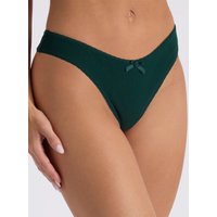 Gigi bow embroidered cheeky brazilian knickers Dark Emerald 06