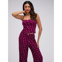 Bow ribbed long pyjama set 06