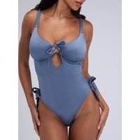 Ibiza broderie swimsuit Steel