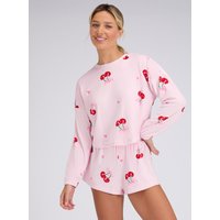 Cherry velour short pyjama set Mix 06