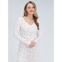 Heart ribbed modal pyjama set Mix 06
