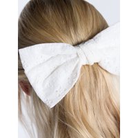Broderie oversized bow hair clip OS