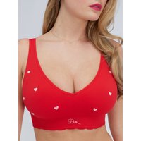 Heart embroidered seamless bralette Mix L