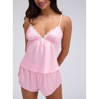 Kaya polka dot satin short cami set 06