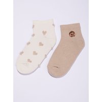 2 pack hedgehog knitted trainer socks Mix OS