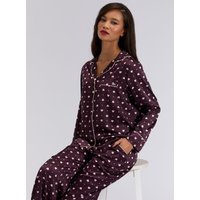Satin heart top pant pyjama set 06