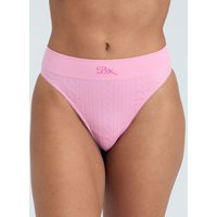 Cable knit seamless thong Candy L