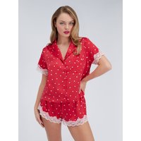 Amelia heart satin short pyjama set Mix 06