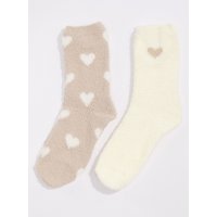 2 pack heart fluffy ankle socks Mix OS