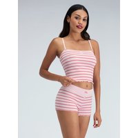 Ribbed striped seamfree cami set Mix L