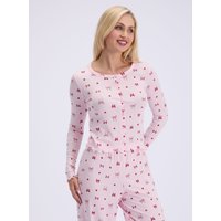 Bow ribbed long pyjama set Mix 06
