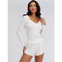 Heart floral modal short pyjama set Mix 06