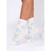 Bow fluffy ankle socks Mix OS