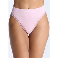 Ribbed seamless lace thong Dusky L