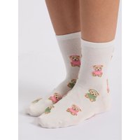 Fluffy teddy bear midi socks Mix OS