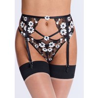 Eladie embroidered suspender belt & White 06