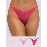 3 pack Fran lace thongs Mix 06