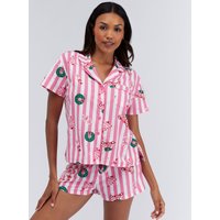Striped Christmas pyjama shorties bag Candy 06