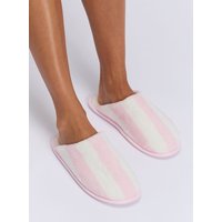 Striped heart embroidered mule slippers Mix 3 4