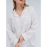 Heart embroidered cotton pyjama set Mix 08