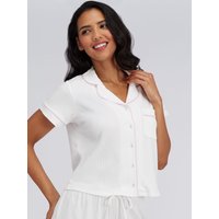 Ribbed modal short sleeved pyjama top Mix 06