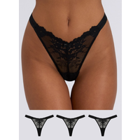 3 pack Fran lace thongs 06