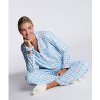 Heart check fleece pyjamas bag Powder Blue 22