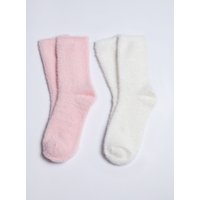 2 pack feather fluffy ankle socks Mix OS