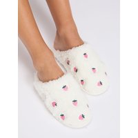 Strawberry embroidered mule slippers Mix 5 6