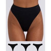 3 pack high leg seamfree thongs M
