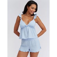 Dobby cotton dot short pyjama set 06